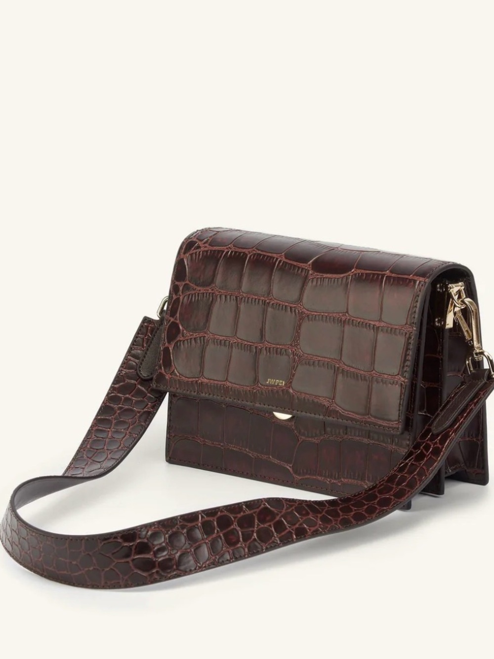 JW PEI Mini Flap Crossbody - Brown Croc